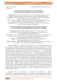 Study of Some Physiological Parameters of Field-Grown Chickpea and Lentil Samples