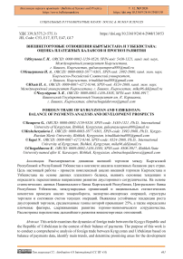 Внешнеторговые отношения Кыргызстана и Узбекистана: оценка платежных балансов и прогноз развития