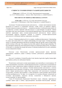 Сущность уголовно процессуальной деятельности