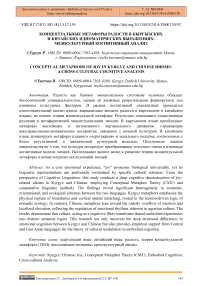 Концептуальные метафоры радости в кыргызских и китайских идиоматических выражениях: межкультурный когнитивный анализ
