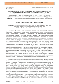 Влияние генетических особенностей тутового шелкопряда на продуктивность коконов в условиях Азербайджана