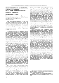 Diagnosed cancer as emotional stress: coping and challenge - USA and Ukraine
