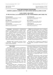 Долговременные изменения в нейтральном газовом составе термосферы над Иркутском