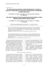 Исследование регионарной макрогемодинамики в процессе фиксации диафизарных переломов стержневыми аппаратами внешней фиксации