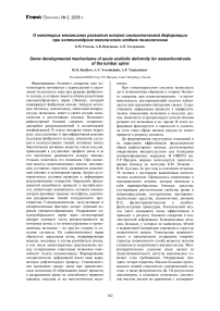 О некоторых механизмах развития острой сколиотической деформации при остеохондрозе поясничного отдела позвоночника