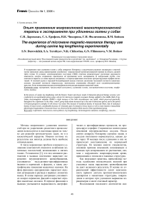 Опыт применения микроволновой магниторезонансной терапии в эксперименте при удлинении голени у собак