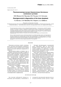 Рентгенометрическая диагностика дисплазии коленного сустава