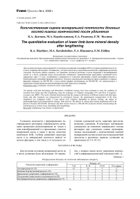 Количественная оценка минеральной плотности длинных костей нижних конечностей после удлинения