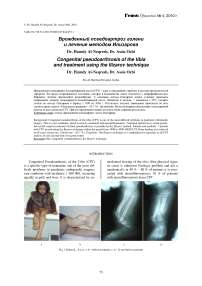 Congenital pseudoarthrosis of the tibia and treatment using the Ilizarov technique