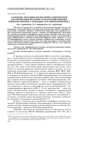 Разработка методики молекулярно-генетической паспортизации штаммов сельскохозяйственных микроорганизмов с помощью AFLP-фингерпринтинга