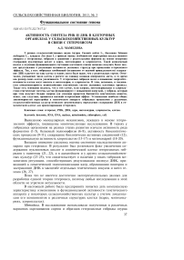 Активность синтеза РНК и ДНК в клеточных органеллах у сельскохозяйственных культур в связи с гетерозисом