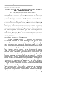 Всхожесть семян и продуктивность растений амаранта под влиянием гибберсиба