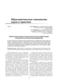 Рейтинговая оценка профессиональных компетенций: особенности разработки и внедрения