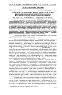 Конвейер сортов яблони, их устойчивость к парше и биохимическая характеристика плодов: итоги 60 лет селекционных исследований