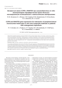 Экспрессия генов CCR5 и RANTES при взаимодействии in vitro мононуклеаров периферической крови больных несовершенным остеогенезом с композитными материалами