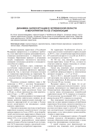 Динамика наркоситуации в Челябинской области и мероприятия по ее стабилизации