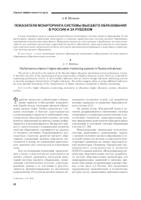 Показатели мониторинга системы высшего образования в России и за рубежом