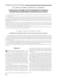 Разработка системы прогнозирования основных показателей эффективности деятельности вуза