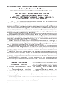 Практико-ориентированный бакалавриат: опыт управления изменениями в вузе (на примере Владивостокского государственного университета экономики и сервиса)