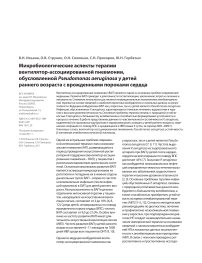 Микробиологические аспекты терапии вентилятор-ассоциированной пневмонии, обусловленной Pseudomonas aeruginosa у детей раннего возраста с врожденными пороками сердца