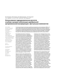 Использование гидродинамических расчетов в выборе сценария эмболизации церебральной артериовенозной мальформации с фистульным компонентом