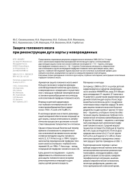 Защита головного мозга при реконструкции дуги аорты у новорожденных