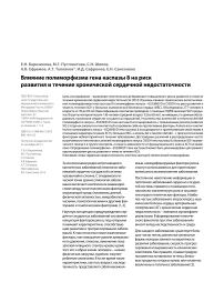 Влияние полиморфизма гена каспазы 8 на риск развития и течение хронической сердечной недостаточности