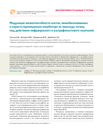 Модуляция жизнеспособности клеток, иммобилизованных в пористо-проницаемом инкубаторе из никелида титана, под действием инфракрасного и ультрафиолетового излучений