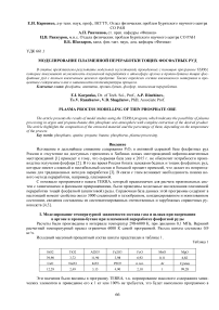 Моделирование плазменной переработки тощих фосфатных руд