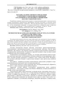 Методика количественного определения суммарного содержания флавоноидов в надземной части гвоздики разноцветной (Dianthus versicolor Fisch.)