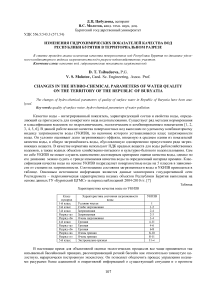 Изменения гидрохимических показателей качества вод Республики Бурятия в территориальном разрезе