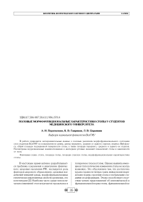 Половые морфофункциональные характеристики стопы у студентов медицинского университета