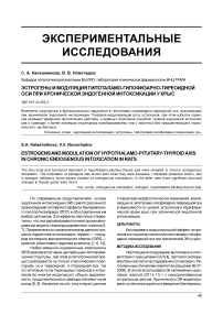 Эстрогены и модуляция гипоталамо-гипофизарно-тиреоидной оси при хронической эндогенной интоксикации у крыс