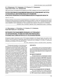 Ретроспективное рандомизированное исследование частоты остеопороза, факторов риска его развития и распространенности переломов в Волгоградской области