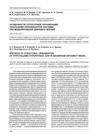 Особенности структурной организации гипоталамо-гипофизарной системы при моделировании дефицита магния