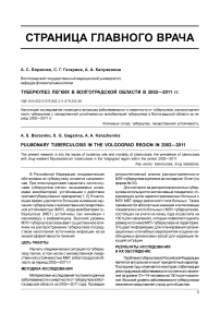 Туберкулез легких в Волгоградской области в 2002-2011 гг