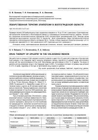 Лекарственная терапия эпилепсии в Волгоградской области