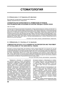 Сравнительная эффективность применения фторидов при профилактике и лечении патологии твердых тканей зубов