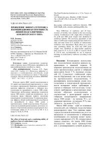 Проявление эффекта гетерозиса и комбинационная способность линий подсолнечника кондитерского типа