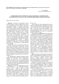 Повышение продуктивности подсолнечника в северной зоне Краснодарского края за счет оптимизации минерального питания