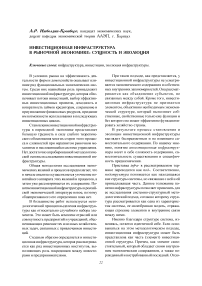 Инвестиционная инфраструктура в рыночной экономике: сущность и эволюция