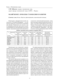 Малый бизнес: проблемы становления и развития