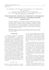 Каталитические реакции на поверхности мезопористых плёнок диоксида титана с иммобилизованной гидрогеназой