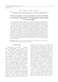 Молекулярное моделирование распознавания стоп-кодона фактором терминации трансляции 1-го типа ERF1