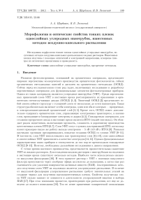 Морфология и оптические свойства тонких пленок однослойных углеродных нанотрубок, нанесенных методом воздушно-капельного распыления