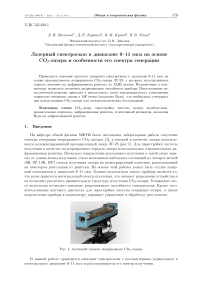 Лазерный спектроскоп в диапазоне 9–11 мкм на основе СО2-лазера и особенности его спектра генерации