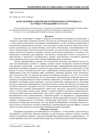 Направления развития интегрированного потенциала научных учреждений СО РАСХН