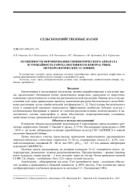 Особенности формирования симбиотического аппарата и урожайность гороха посевного в контрастных метеорологических условиях