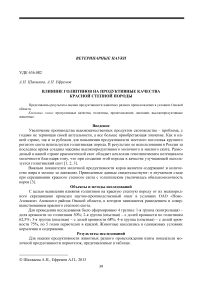 Влияние голштинов на продуктивные качества красной степной породы