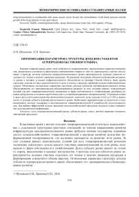 Оптимизация параметров структуры доходов субъектов агропродовольственного рынка